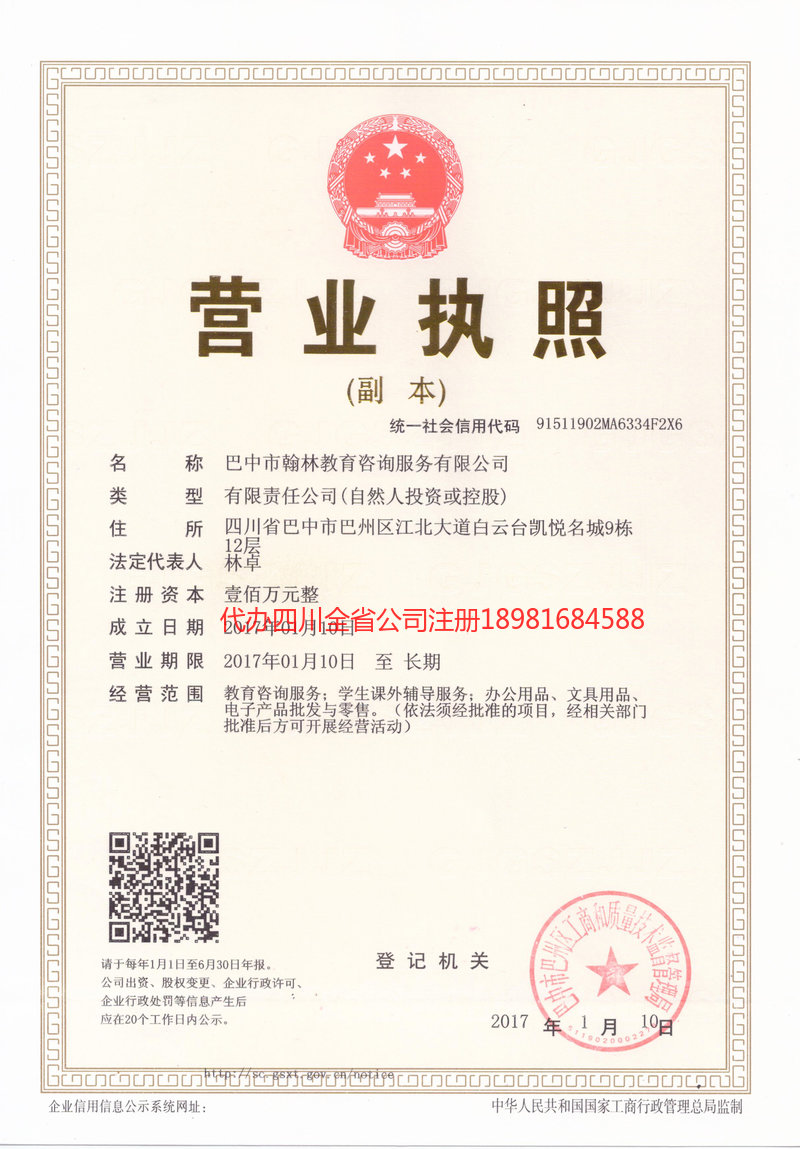 淮南淮南翰林教育咨询服务有限公司